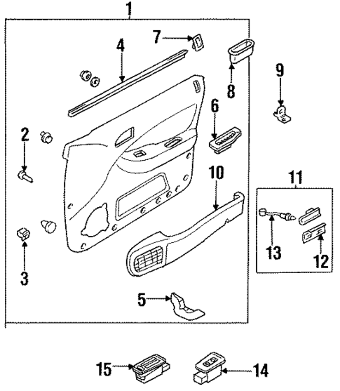 Front Door Trim for 1994 Kia Sephia #0