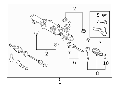 Steering Gear & Linkage for 2009 Lexus LS600h #0