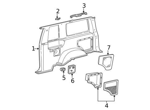 Interior Trim - Quarter Panels for 2000 Ford Explorer #0