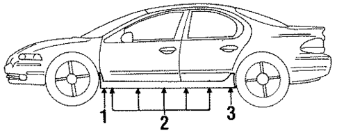 Exterior Trim - Pillars for 1995 Chrysler Cirrus #0