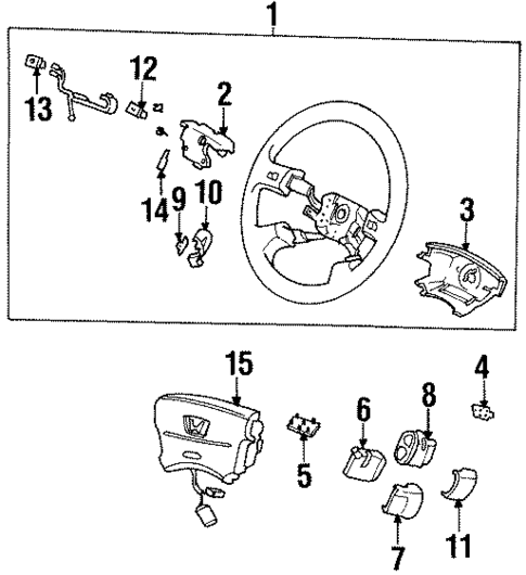 Steering Wheel & Trim for 1995 Honda Civic del Sol #0