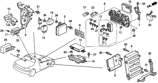Control Unit (Cabin) for 1995 Honda Civic del Sol #0