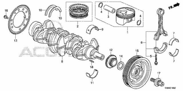 Crankshaft - Piston (2.4L) (2) for 2017 Acura ILX #0