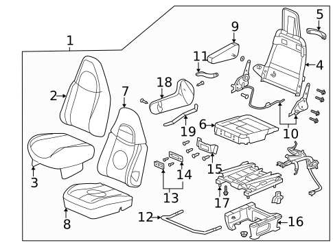 Driver Seat Components for 2017 GMC Savana 2500 #0