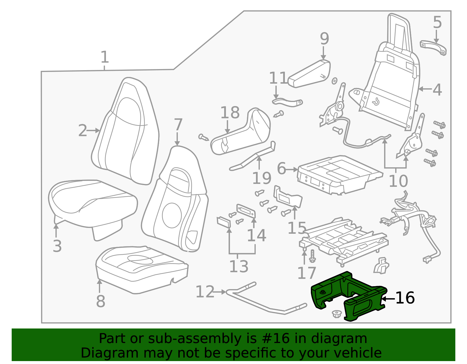 Front Riser Replacement 2017-2025 GM Front Seat Riser 19331393 | Chevy Parts Pros