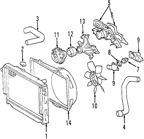 Radiator & Components for 2004 Toyota Sequoia #1