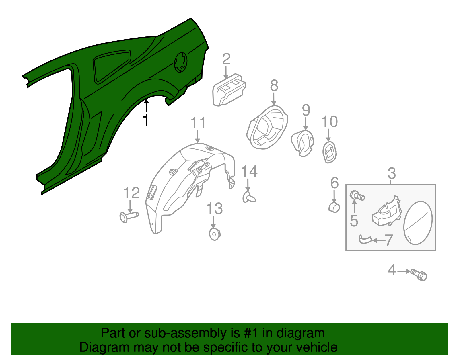 AR3Z-6327840-A - Quarter Panel - 2010-2014 Ford Mustang