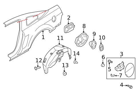 Quarter Panel & Components for 2013 Ford Mustang #1