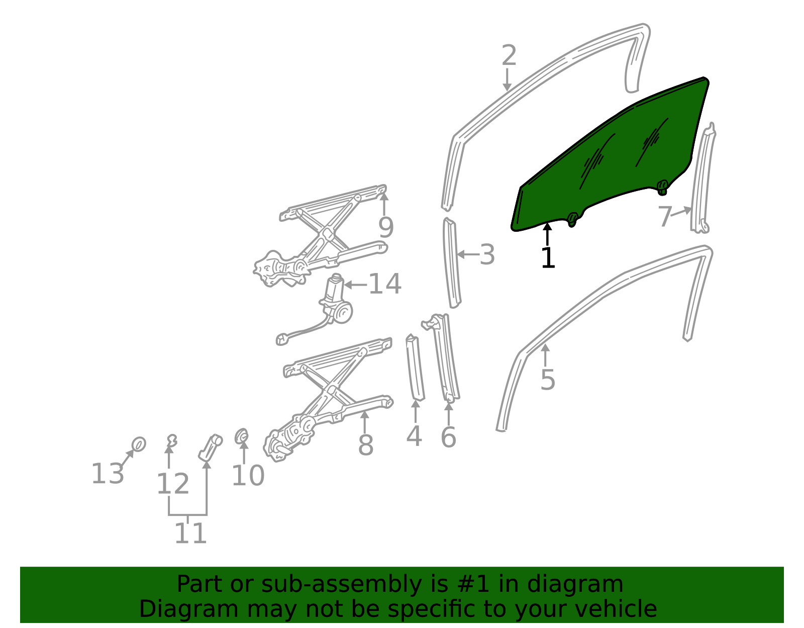 1998-2003 Toyota Sienna Door Glass 68101-08030-83 | MotorMotor