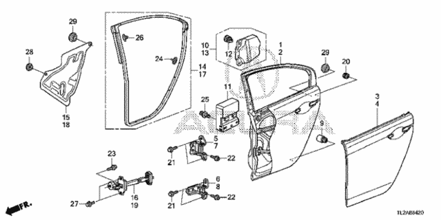 Rear Door Panels for 2013 Acura TSX #0