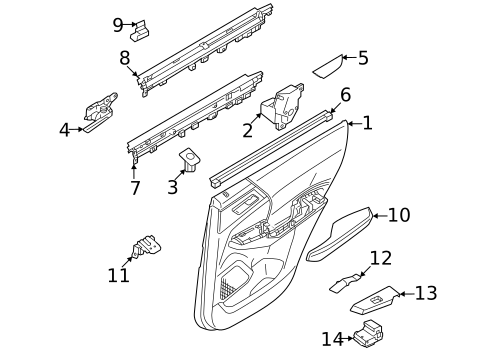 Interior Trim - Rear Door for 2025 Mitsubishi Outlander PHEV #0