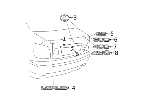 Exterior Trim - Trunk for 1998 Lexus GS300 #0