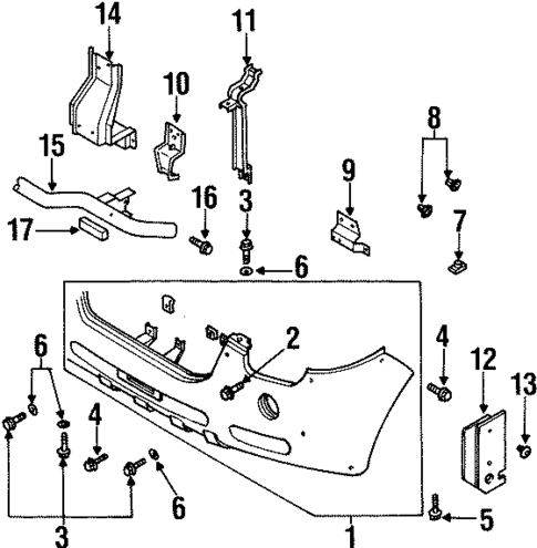 Bumper & Components - Front for 2001 Isuzu VehiCROSS #0