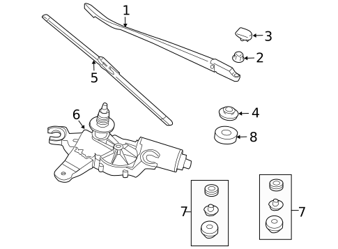 Rear Wiper Components for 2008 Porsche 911 #0