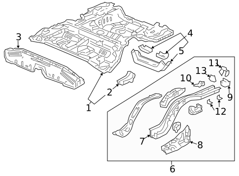 Rear Floor & Rails for 2007 Honda Accord #0