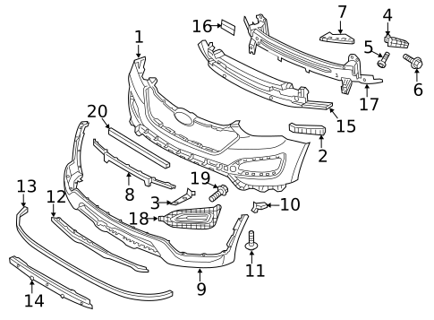 Bumper & Components - Front for 2015 Hyundai Santa Fe Sport #0