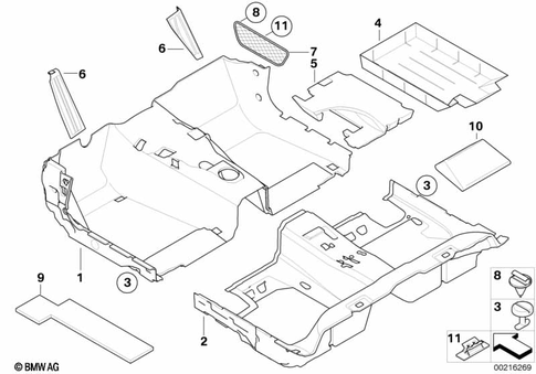 Interior Equipment, Lower for 2005 BMW 525i #1