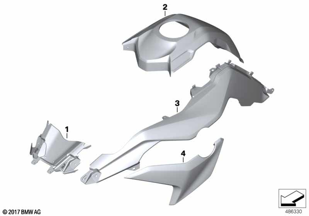 りぃページ 46638564580 - Grille Cover, Right - Rohteil/Blank 2017-2025