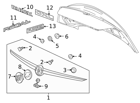 Exterior Trim - Trunk for 2016 Buick Regal #0