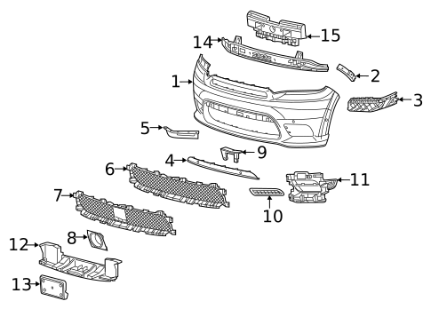 Bumper & Components - Front for 2019 Dodge Durango #1