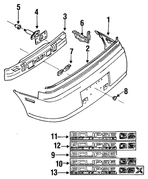 Bumper & Components - Rear for 1992 Mitsubishi Eclipse #0