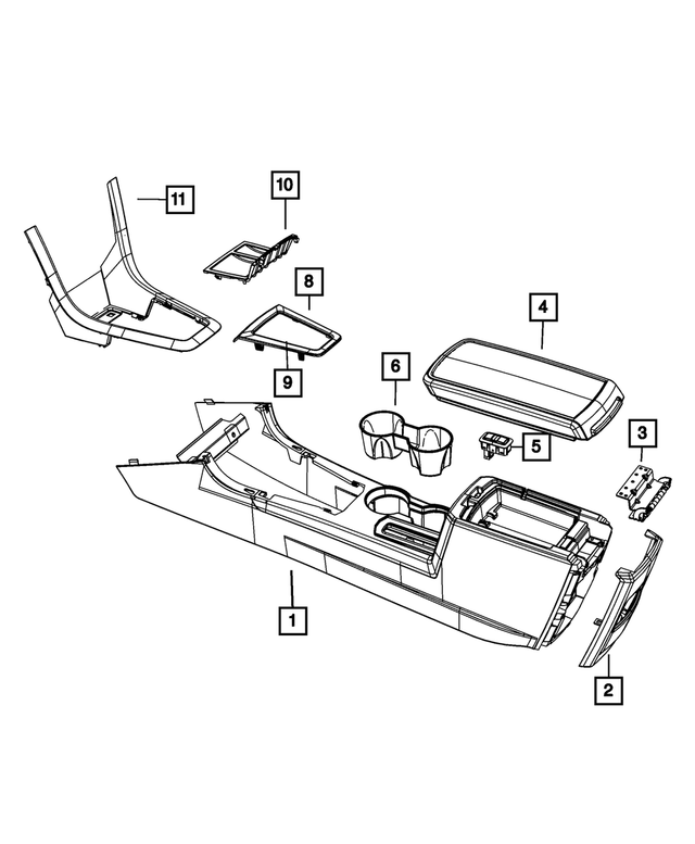 1GP641D1AA - Interior Trim: Floor Console for Mopar Image