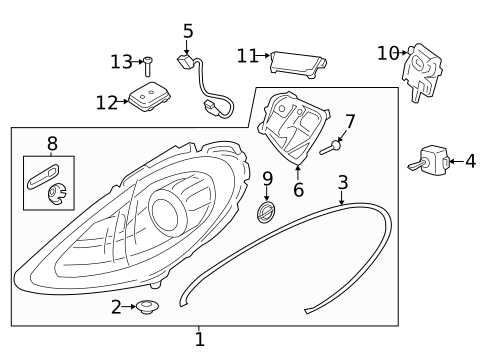 Headlamp Components for 2022 Porsche 718 Spyder #0