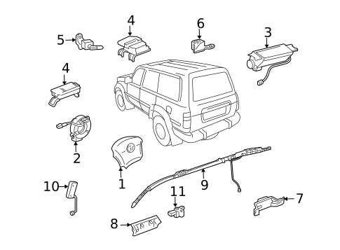 Air Bag Components for 2005 Toyota Land Cruiser #0