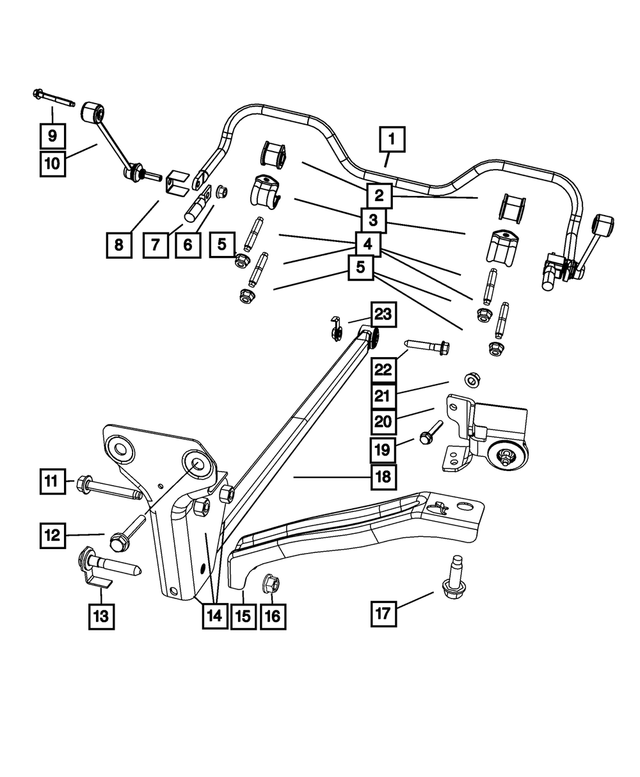 « 52125459AB –  : Susp Arrière Barre Stabilisatrice pour Mopar Image »