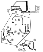 68002324AI - Body Sheet Metal Except Doors: Body Side Aperture Rear Panel Kit, Right for Mopar Image