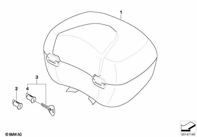 51257681200 - Frame and Mounting Parts: Lock Cylinder With Vin Code for BMW-Motorrad Image