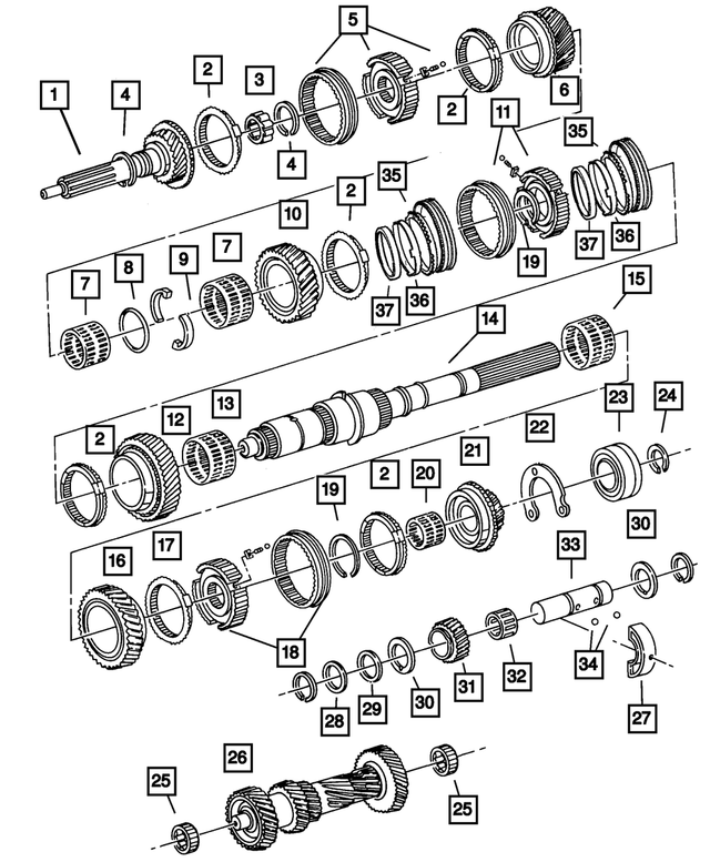 5013302AB - Manual Transmission 5 Speed: Input Shaft for Mopar Image
