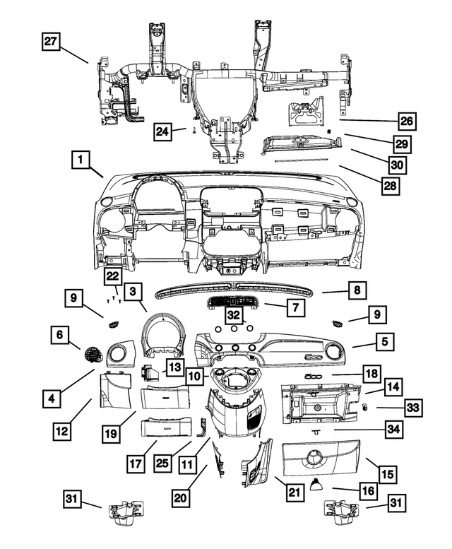 1SC361RAAC - : Instrument Panel Bezel for Mopar Image