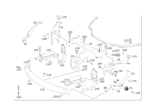 Front Stiffening and Radiator Support for 2007 Mercedes-Benz CLS550 #0