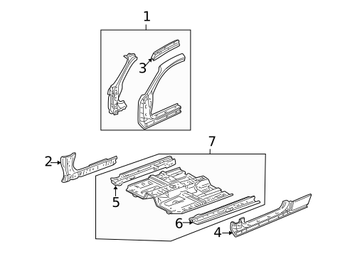 Floor & Rails for 2003 Acura CL #0