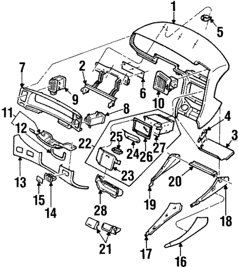 Instrument Panel Components for 1997 Subaru SVX #1