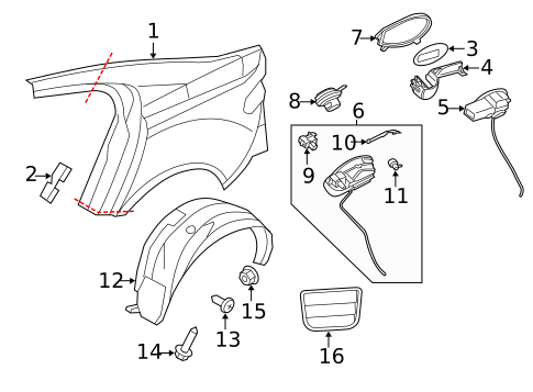 Quarter Panel & Components for 2013 Jaguar XFR-S #0