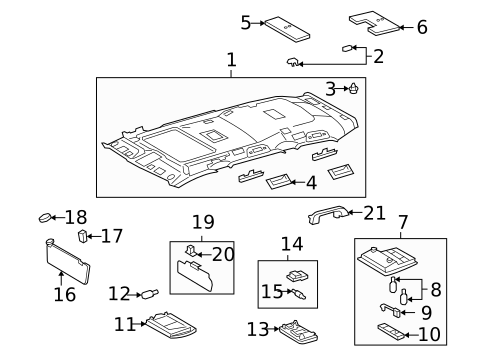 Interior Trim - Roof for 2009 Lexus LX570 #0