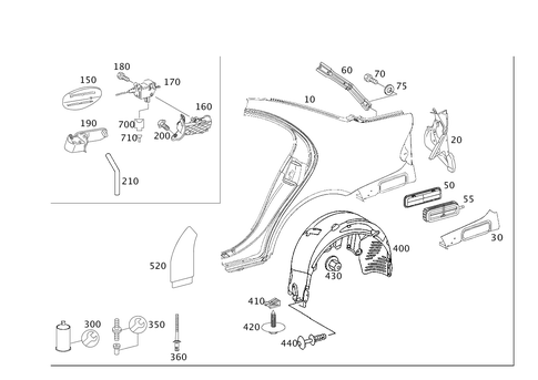 Rear Fender for 2007 Mercedes-Benz CLS550 #0