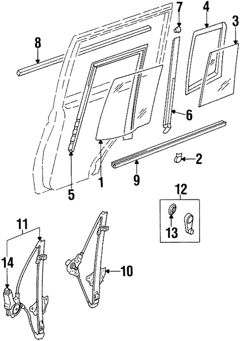 Rear Door for 1997 Mitsubishi Montero #1