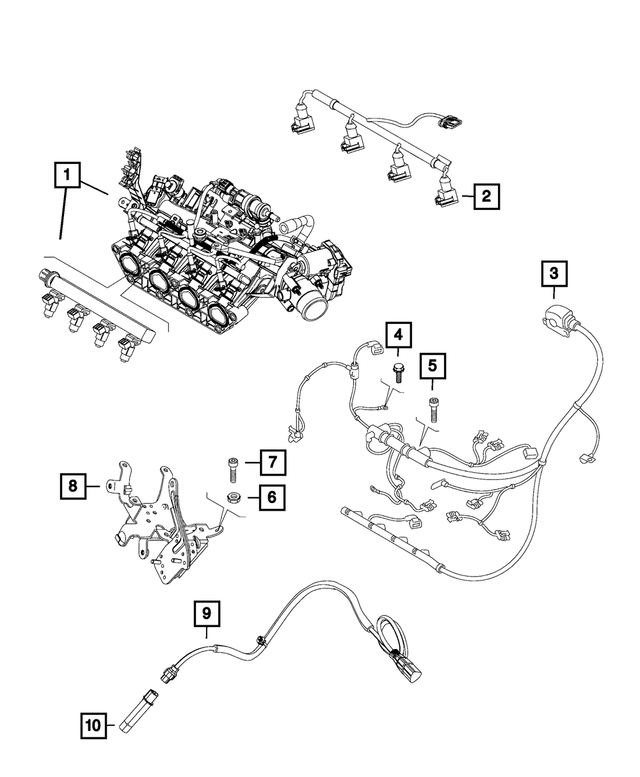 68270198AA - Electrical: Injector Wiring for Fiat: 500X | Jeep: Renegade Image
