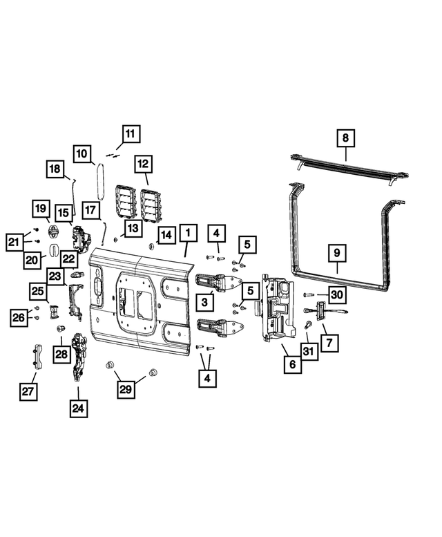 68281561AJ - Body Sheet Metal Except Doors: Tailgate for Mopar Image image