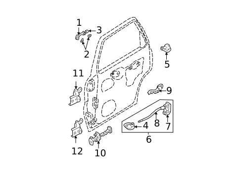 Lock & Hardware for 2002 Mazda Tribute #1