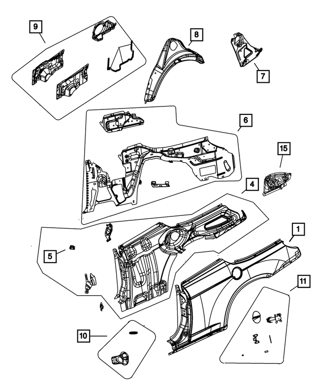 4389745AB - : Taillamp Mounting Panel, Left for Mopar Image