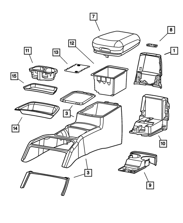 SH13LAZAG - Instrument Panel and Radios and Consoles: Base Console for Mopar Image