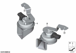 61337342945 - Vehicle Electrical System: Horn, High Pitch for BMW: 530e, 530eX, 530i, 530iX, 540dX, 540i, 540iX, 640iX, 740eX, 740i, 740iX, 745eX, 750i, 750iX, 840i, 840iX, BMW ALPINA B7, BMW ALPINA B8, M2, M5, M5 CS, M550iX, M760iX, M8, M850iX Image image