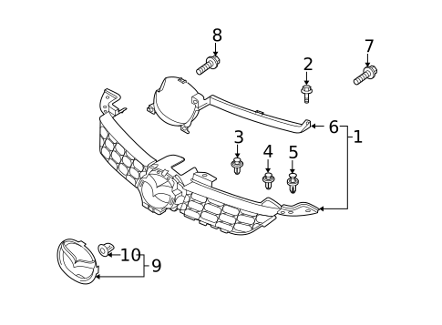 Grille & Components for 2011 Mazda CX-7 #0