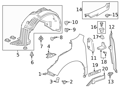 Exterior Trim - Fender for 2020 Acura MDX #0