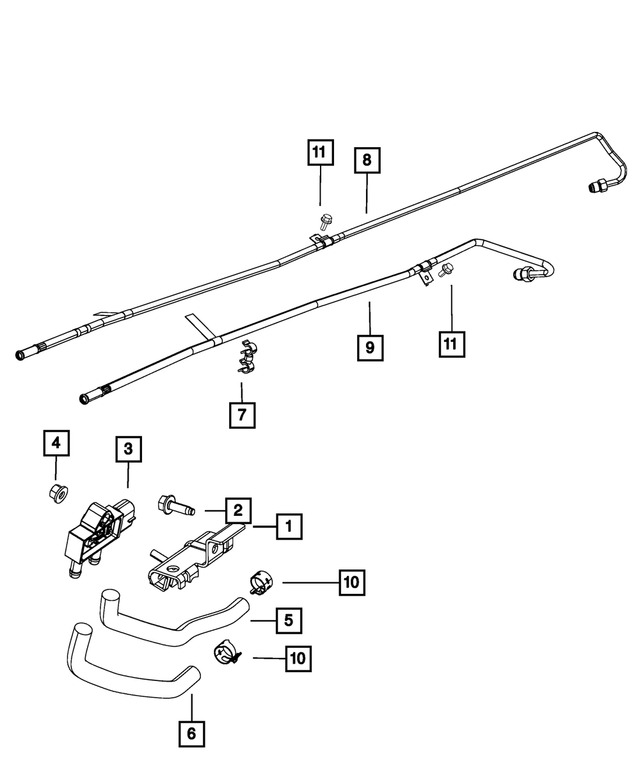 68058443AA - Exhaust: Differential Pressure Hose for Mopar Image
