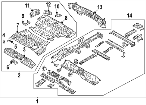 Rear Floor & Rails for 2025 Hyundai Santa Fe #0